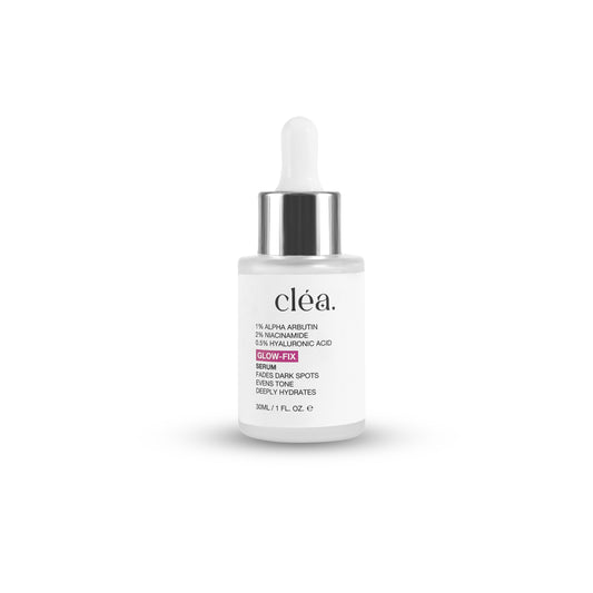 Clea Glow-Fix Brightening Face Serum Pakistan with alpha arbutin and niacinamide for dark spots