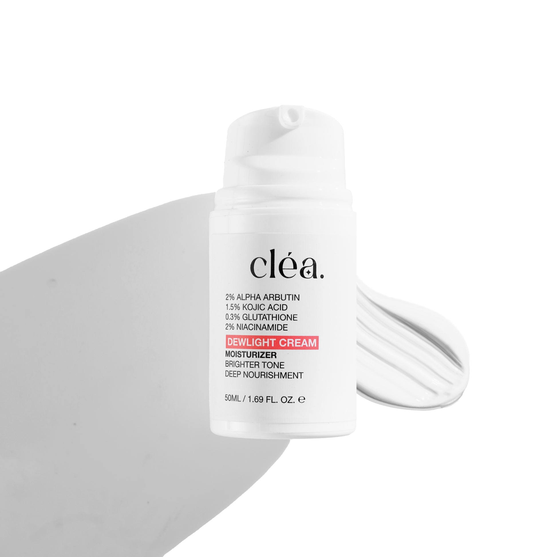 Clea Dewlight Cream brightening moisturizer for face with alpha arbutin and kojic acid