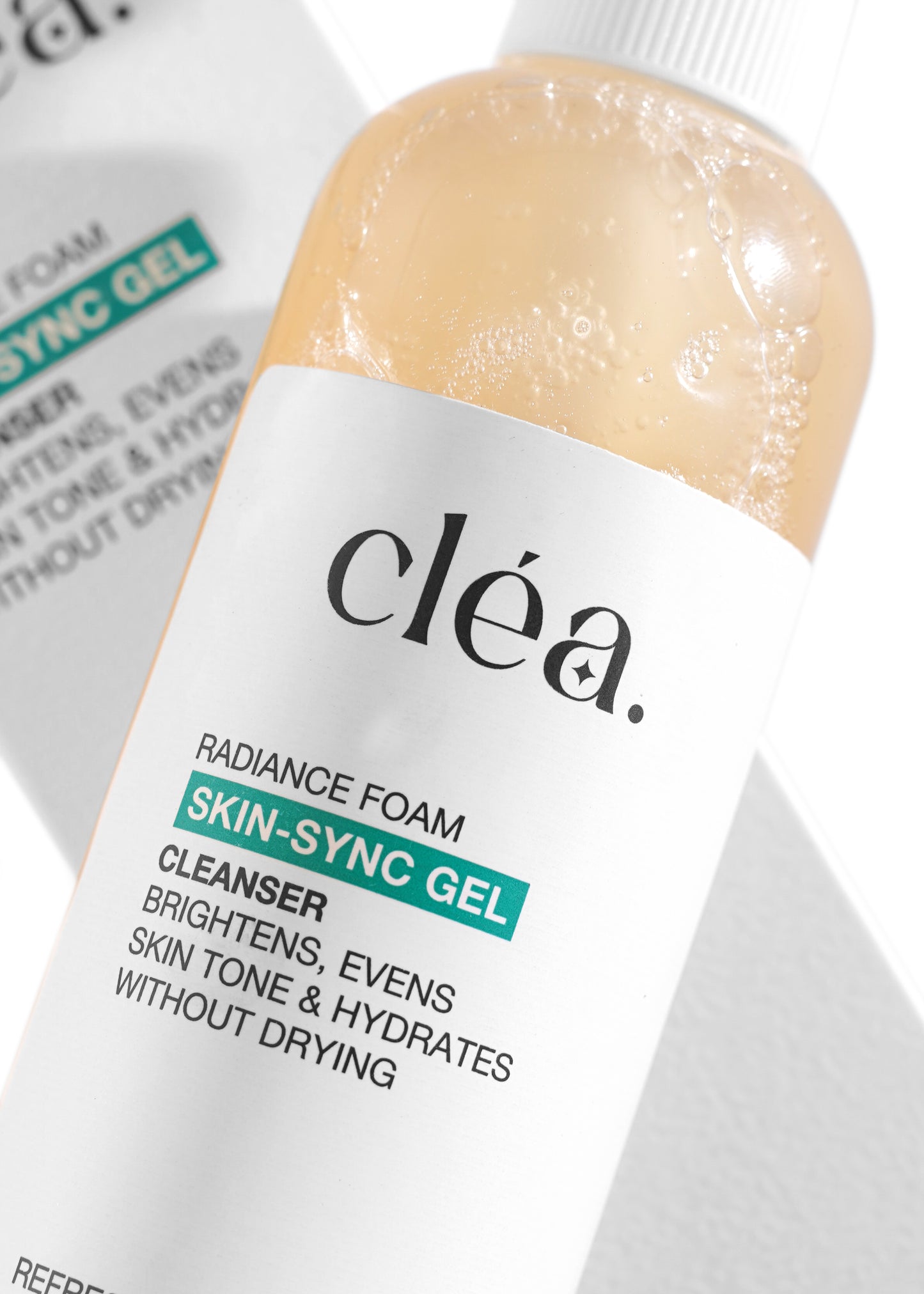 Clea SKIN SYNC GEL cleanser radiance foam gel cleanser for glowing skin brightens and evens tone